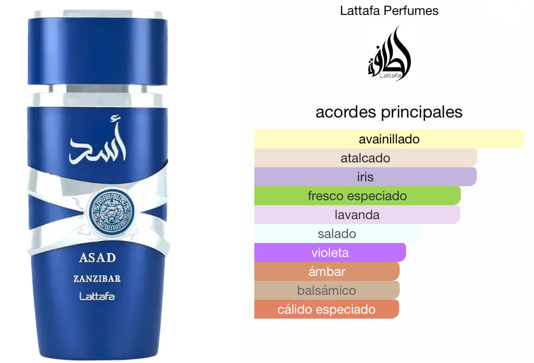 ASAD Zanzibar Lattafa perfume para hombre 100ml